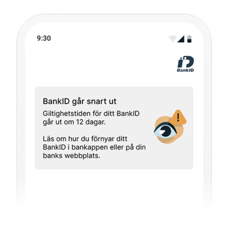 BankID visar tips om din tjänst. Foto: BankID